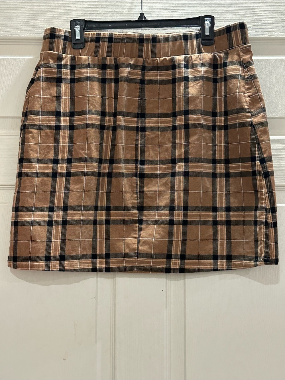torrid Brown and Black Plaid Button-Front Mini Skirt - Picture 2 of 4